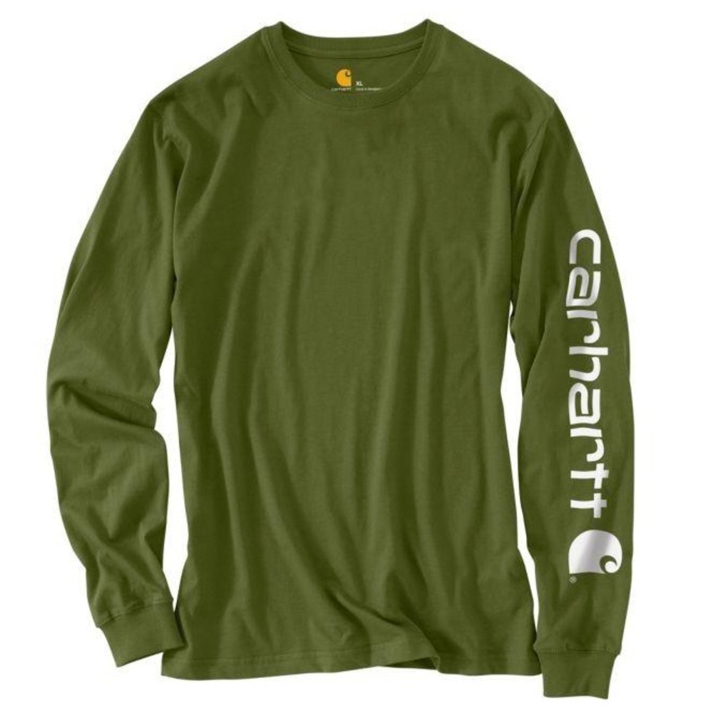 Carhartt Loose Fit Signature Sleeve Long-Sleeved T Shirt Olive Green Carhart 2XL